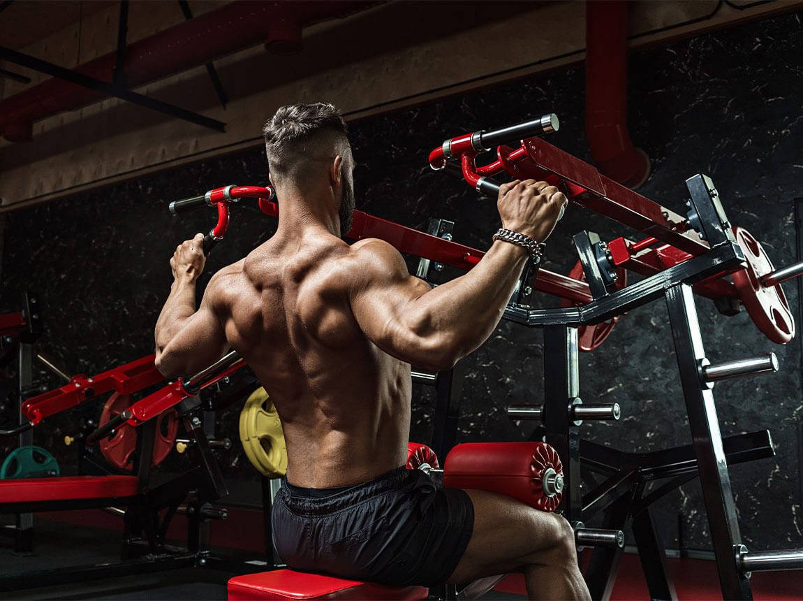 muscular, active man, training