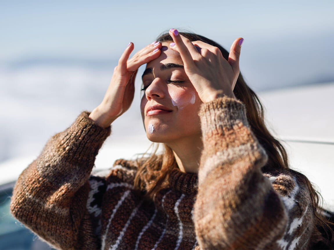 woman - well-groomed skin, winter  