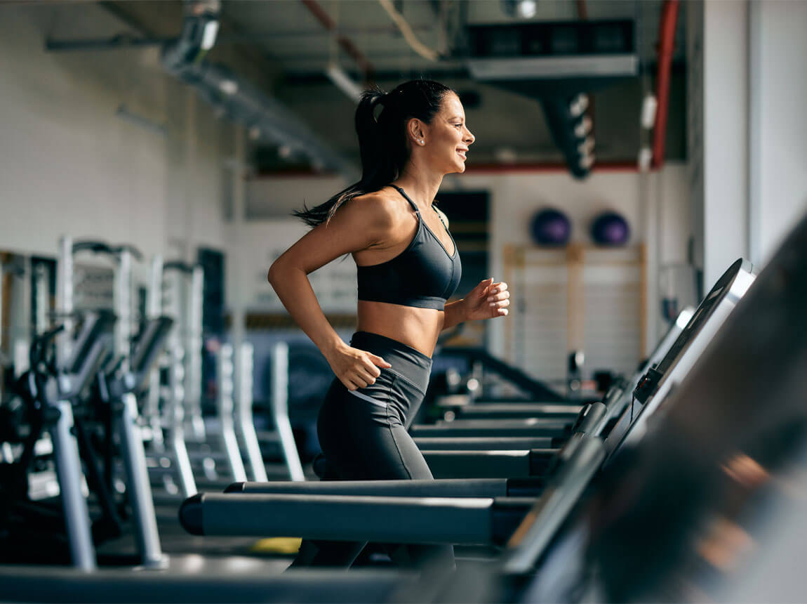 woman on a treadmill