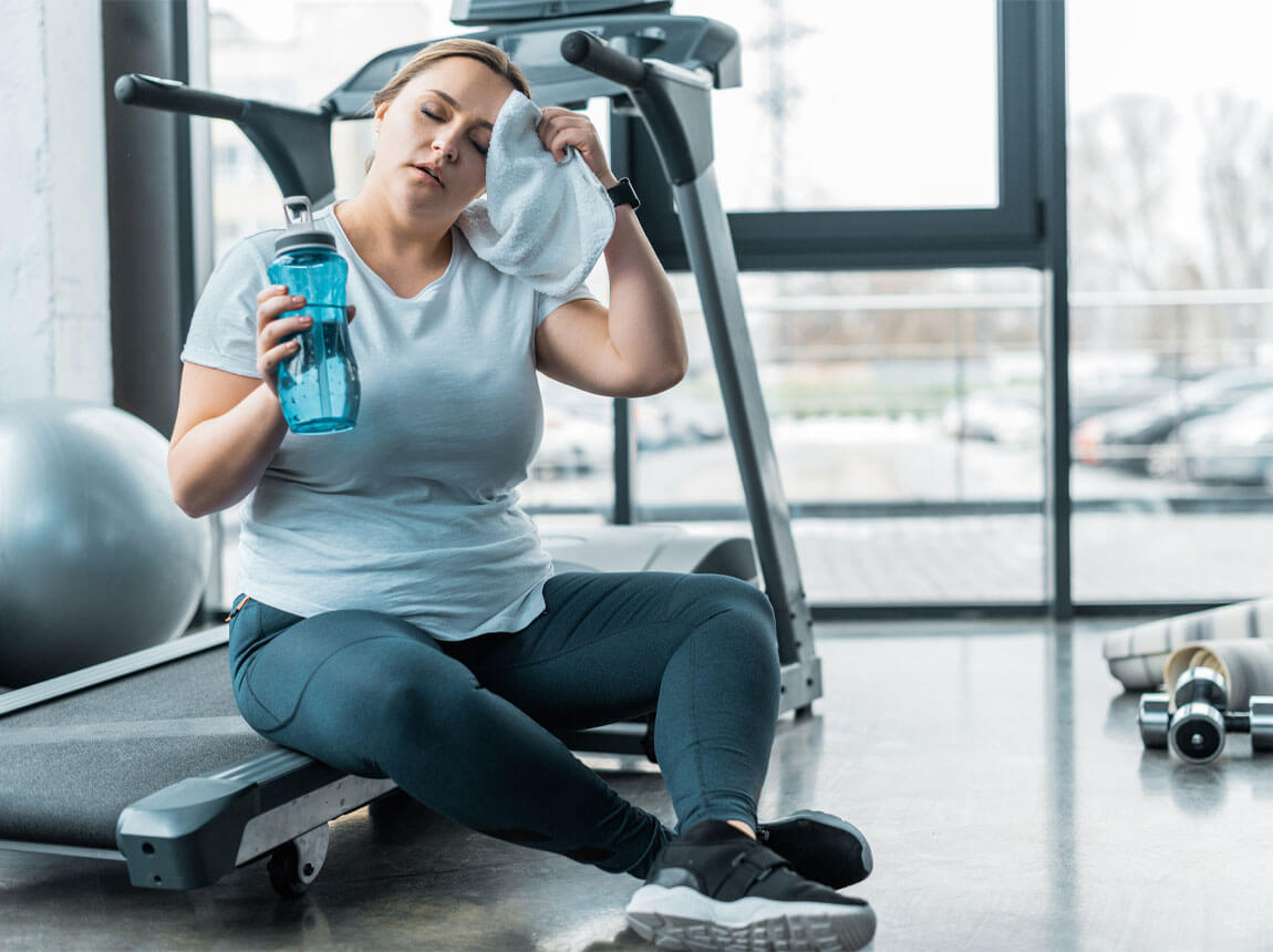 overweight woman - weight loss, exercise