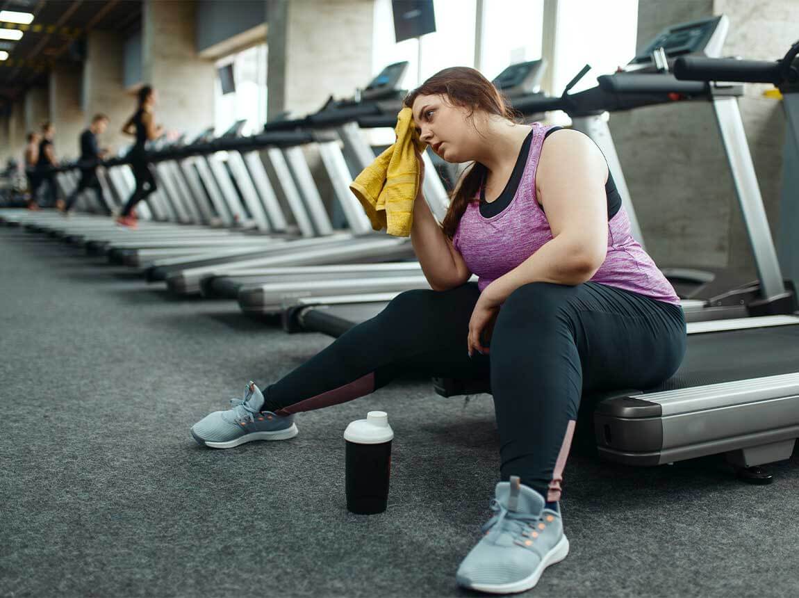 an obese woman &ndash; shortness of breath