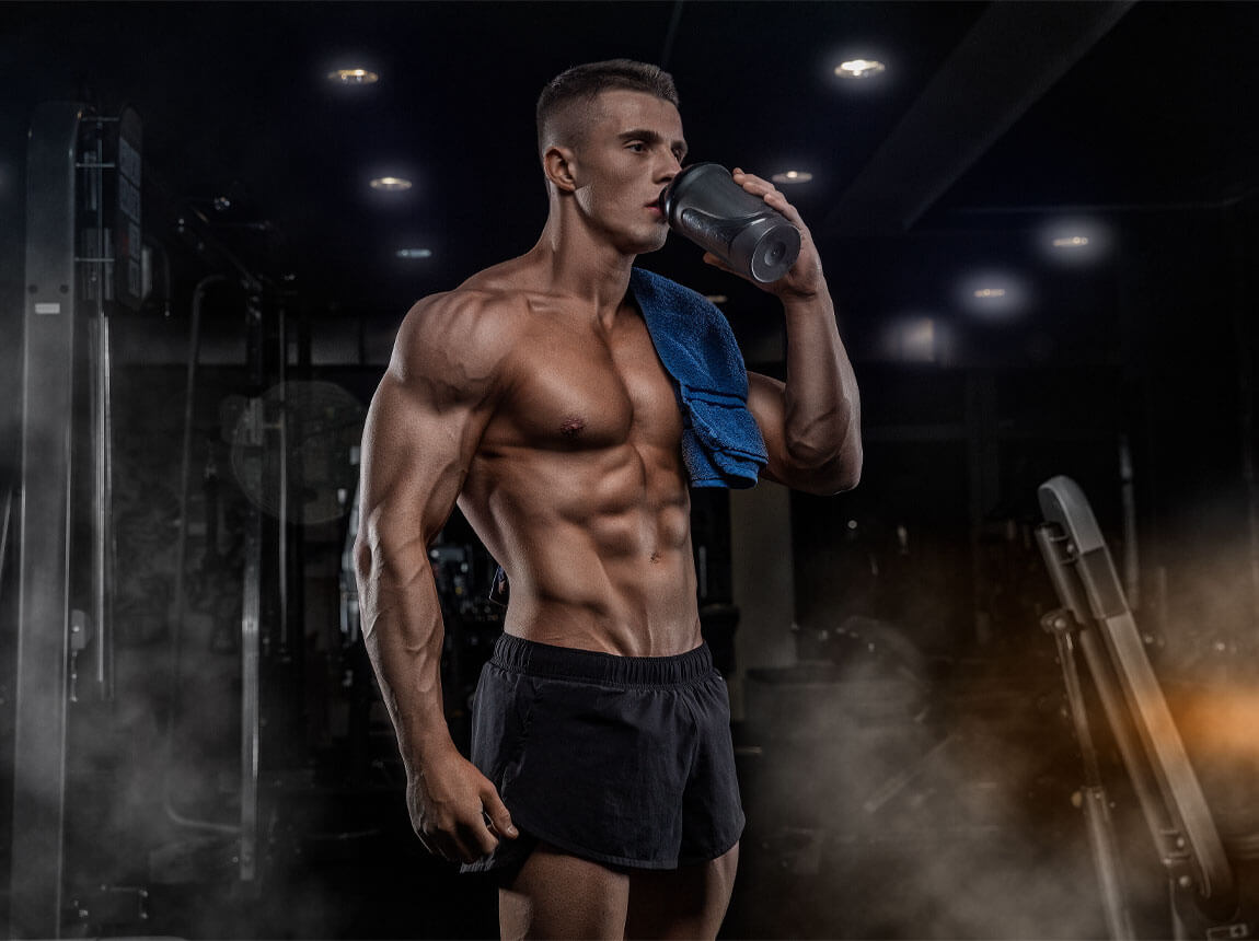 man with pre-workout