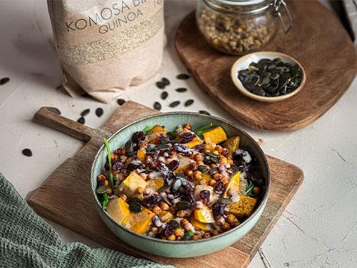 Recipe for pumpkin, quinoa and chickpea salad