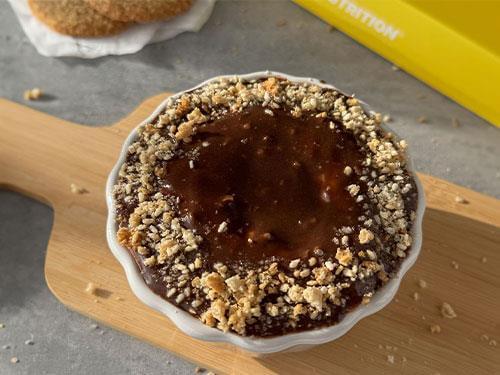 Recipe for a single-serving cheesecake with a biscuit base