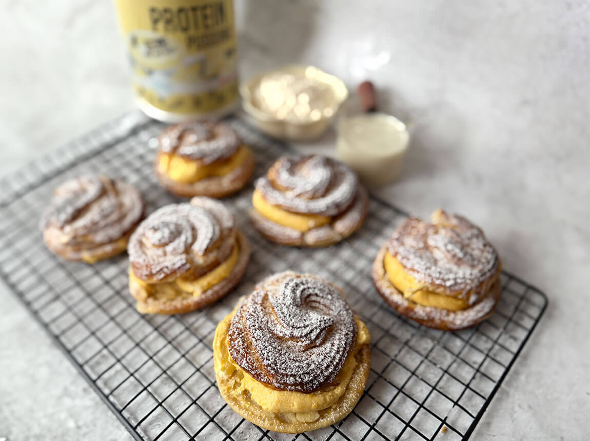 homemade cream puffs with custard cream