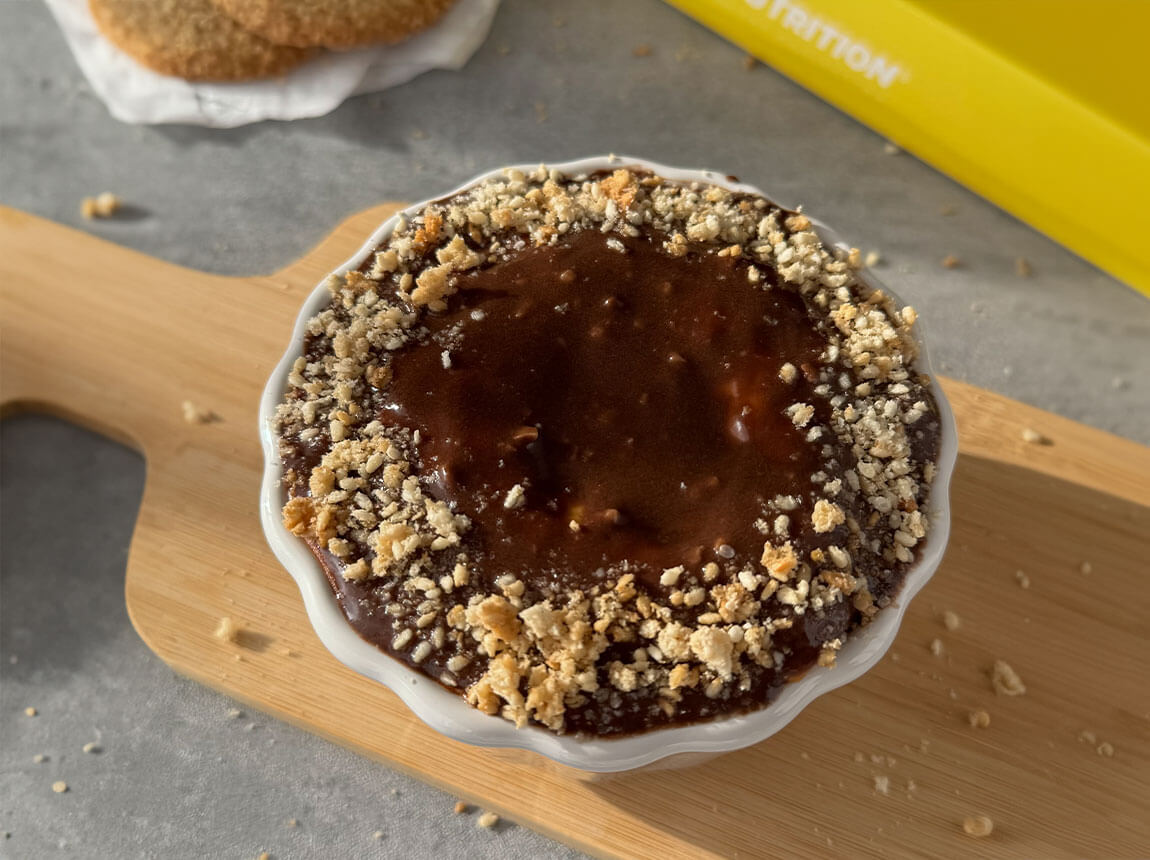 single-serving cheesecake on a biscuit base