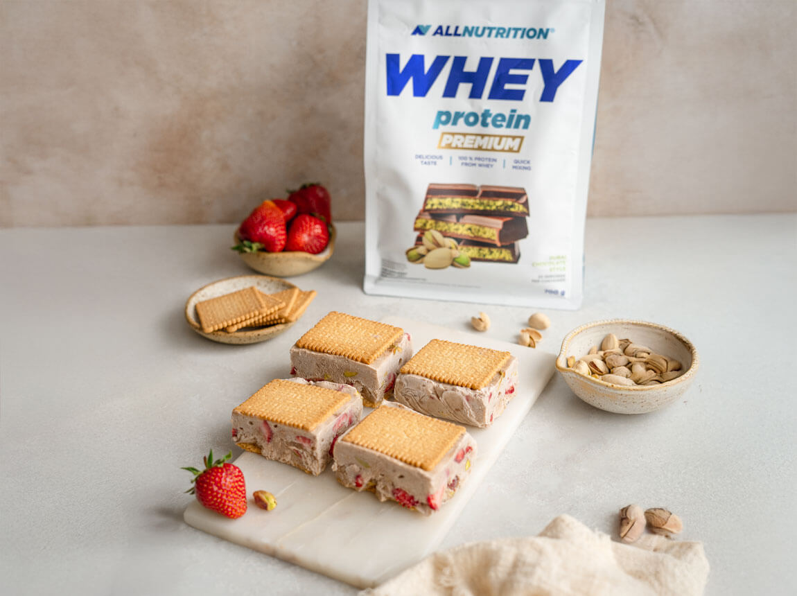 ice cream sandwiches with WHEY PROTEIN