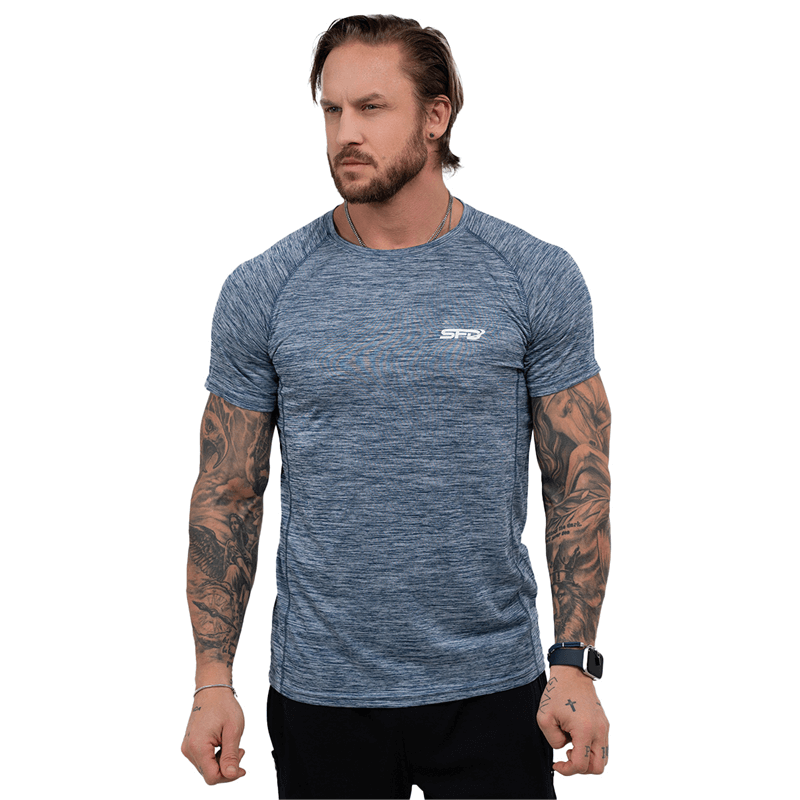 SFD WEAR Men’s T-SHIRT DRY Blue Melange