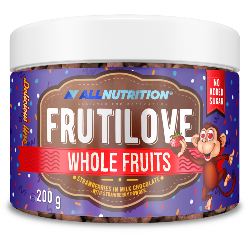 ALLNUTRITION FRUTILOVE WHOLE FRUITS STRAWBERRIES IN DARK CHOCOLATE WITH STRAWBERRY POWDER